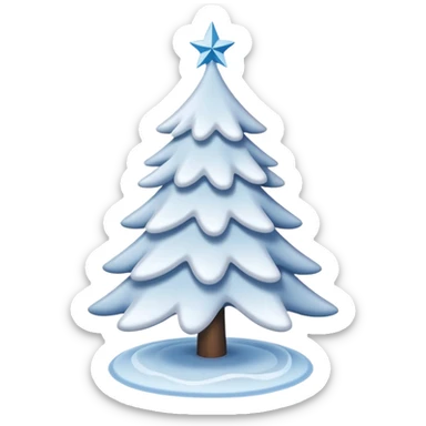 White christmas tree with cold theme decoration  sticker