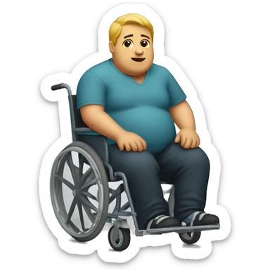 big fat person sitting in wheelchair  sticker