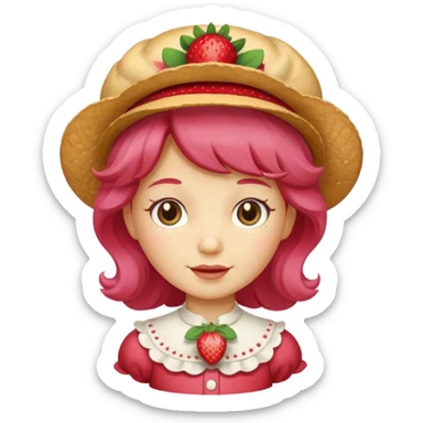 Vintage cartoon character strawberry shortcake sticker