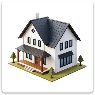 modern farmhouse 3d isometric sticker