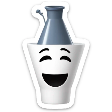 a crazy  with a funnel on his head sticker