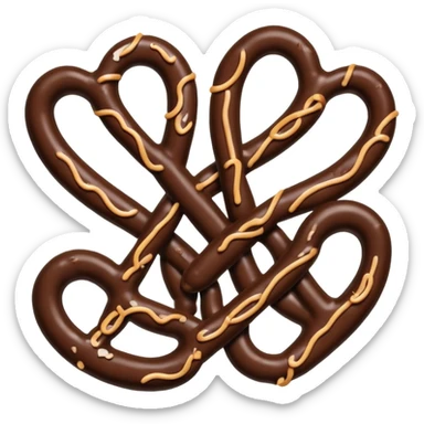  chocolate dipped pretzels with dark chocolate drizzle  sticker