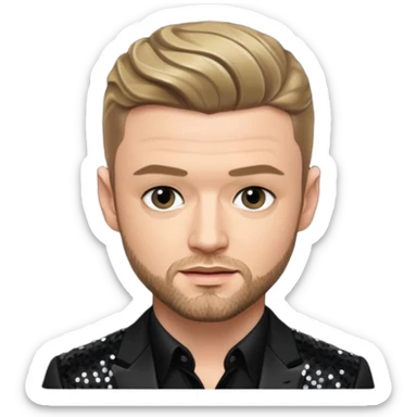 Justin Timberlake from 'N Sync with dark blonde hair, black sequin outfit sticker