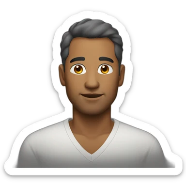 man in a vneck sticker