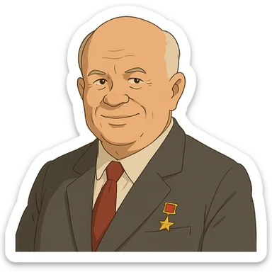 ghibli style portrait of Nikita Khrushchev sticker