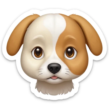 a white beagle x maltese x chi dog the size of a kelpie with light brown ears and a light brown patch on one eye sticker