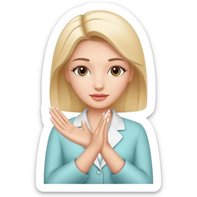 Beautician course master with holding hands sticker