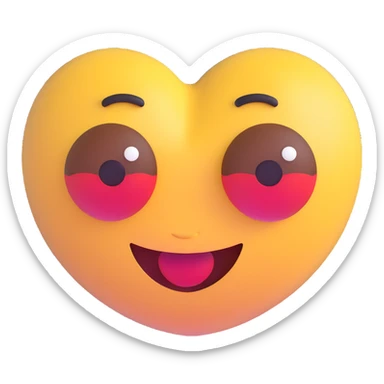 3D emoji with heart eyes, Microsoft fluent style sticker