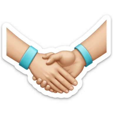 make it the exact hex color of A8F2F9, the handshake emoji. make it both look like an actual hand with 5 fingers sticker
