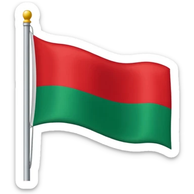 Una bandera roja y verde abajo corte recto sticker