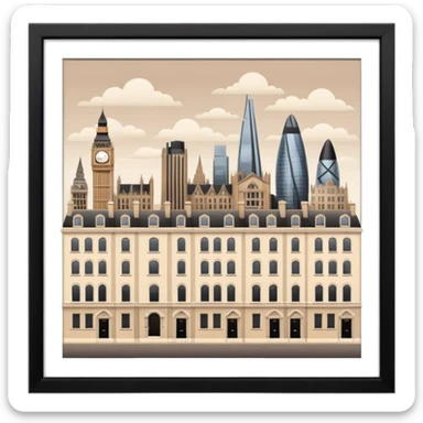 london in browns and beige not in a picture frame  sticker