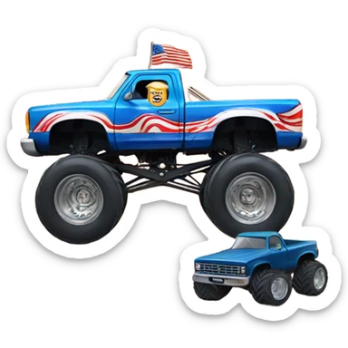 Donald trump with monster truck sticker