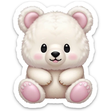 a-fluffy-toy-teddy-with-a-light-pink-colored-shell-and-ears-and-a-big-white-face-and-round-white-bear-feet,-with-a-cute-black-closed-eyes-and-mouth sticker