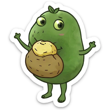 woman  potato sticker