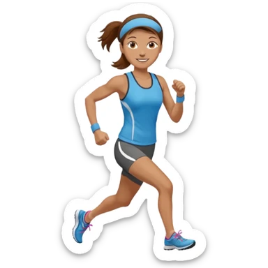 middle-aged female runner brown hair sticker