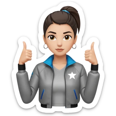 สีตาโทนเทาเท่ ๆ มีประกายคม

คิ้วได้รูป มองแล้วดูสตรอง

ผมหางม้าสูง / ผมสั้นสปอร์ต

เสื้อแจ็กเก็ต / ลุคสตรีทแฟชั่น

ท่าโพสกอดอก / ชูนิ้วโป้ง / เดินมั่น ๆ
ฟีล: Girl Boss, cool beauty, minimal but powerful sticker