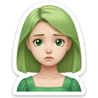 pink in green dress fairy saddest sticker
