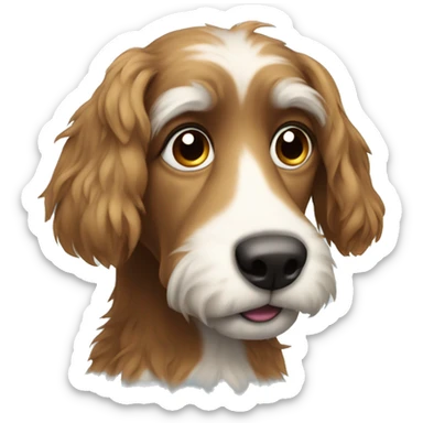 Scruffy dog with floppy ears sticker