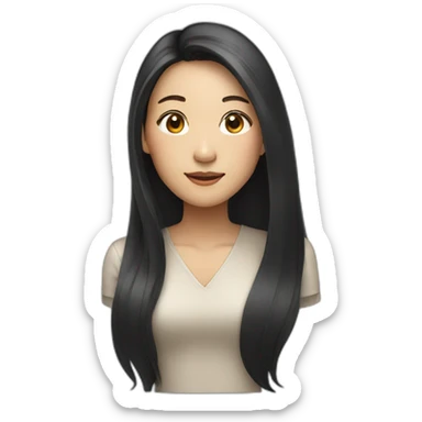 Asian woman with long hair sticker