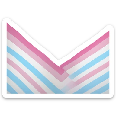 transgender pride flag with five horizontal stripes: light blue, pink, white, pink, and light blue sticker