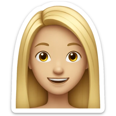smiling girl with blonde straight long hair sticker