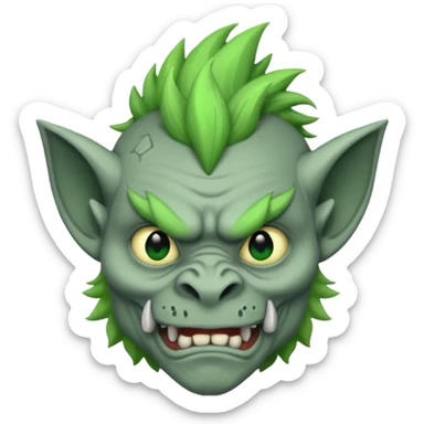 a Gargoyle with green mohawk hair sticker