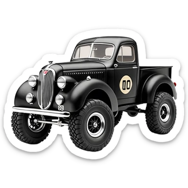 1:10 off-road lcg short wheelbase jumping Basher CatWoman’s 1954 blackened tarnished hotrod ford jaguar rc pickup (extra wide low-profile rock climbing tires without fenders) sticker