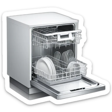 Dishwasher-perspective color white sticker