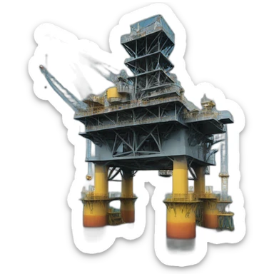 Wellhead Oil offshore platform with no derrick sticker