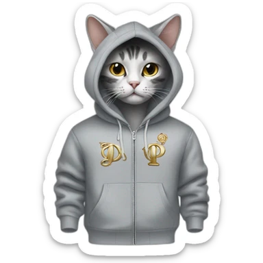 dior fashion hoodie cat sticker