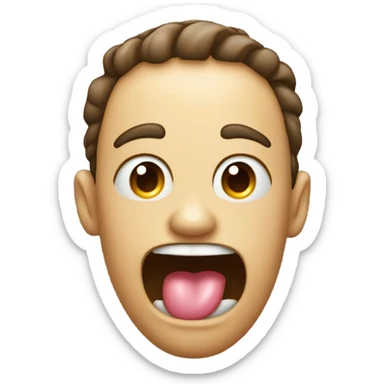 emoji tongue out drooling and eyes out sticker