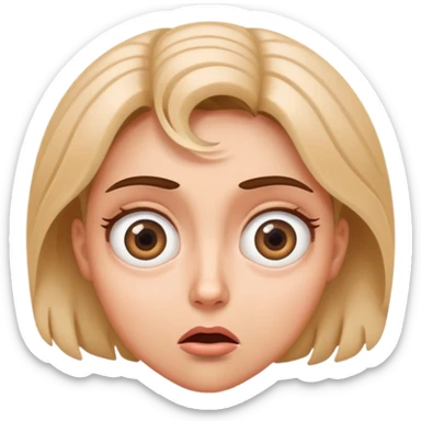 Woman looking perplexed with spiral eyes and dizzy expression sticker