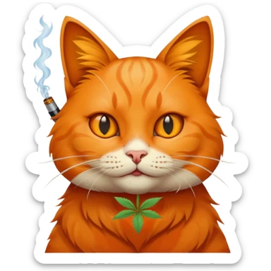 Cat smoking weed sticker