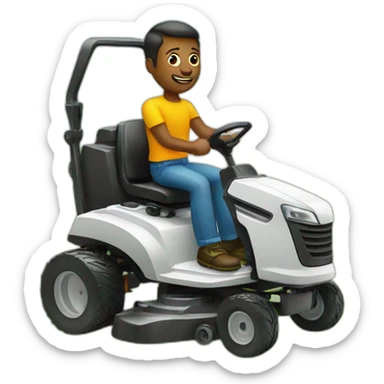 Man on lawnmower sticker