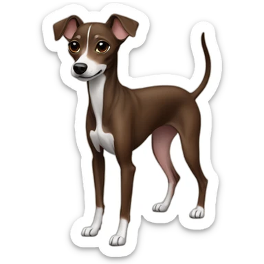 full body all brown and black italian greyhound chihuahua sticker