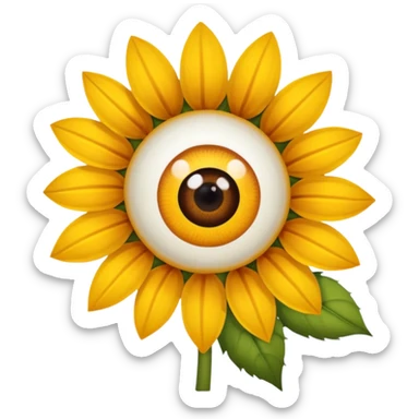 Un girasol y un ojo sticker
