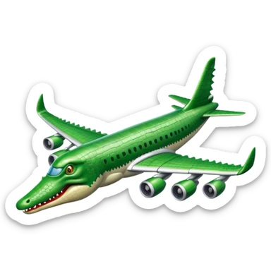 Un avión con cabeza de cocodrilo  sticker