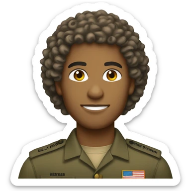 A light skin united state marine with curly hair  sticker