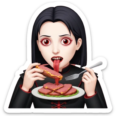 goth vampires with a SPAM meat dinner sticker