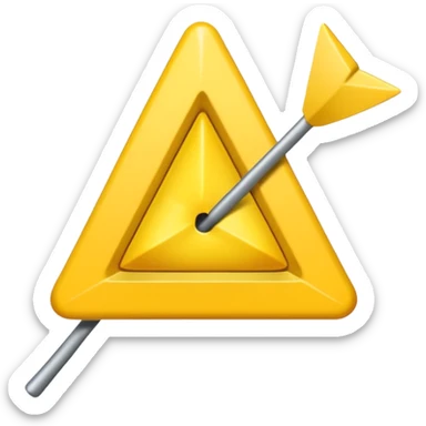 Hace una imagen con un triángulo amarillo y que adentro tenga una flecha apuntando a la izquierda sticker