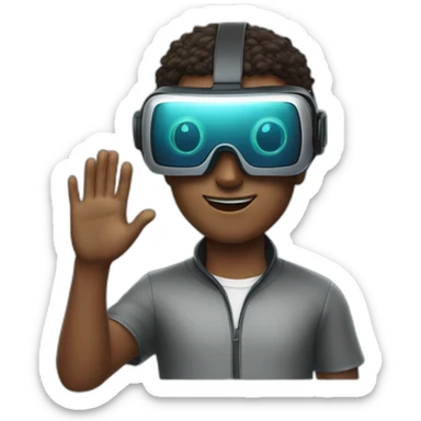 men wearing virtual reality glasses sticker