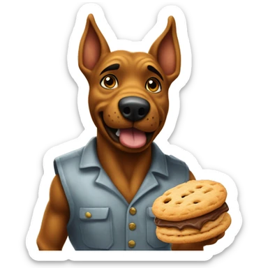 Scrappy doo working taking orders at a biscuitville restraint sticker