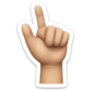 hand emoji, index finger, thumb, middle finger pointed outwards, the other 2 fingers resting in a fist sticker