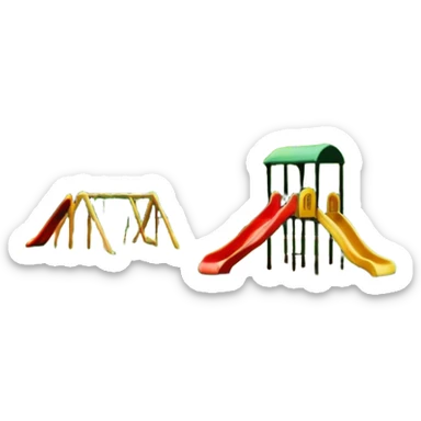 Make Central Park with a playground and skyscrapers in the background  sticker