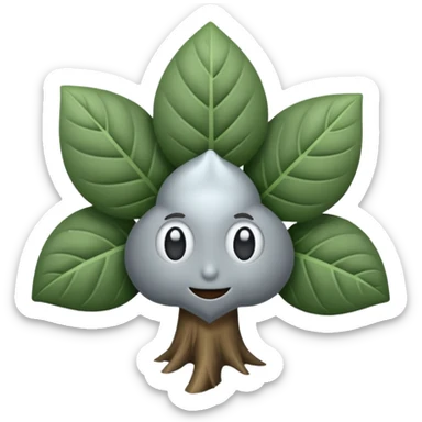 emoji de un trébol gris de 4 hojas sticker