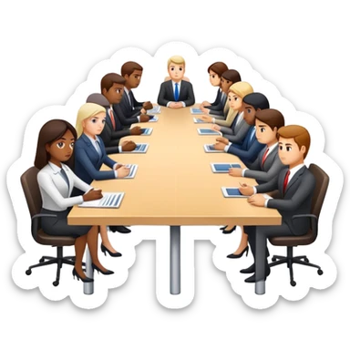 executive committee sitting at a table sticker