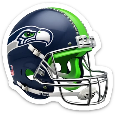 NFL Seahawks helmut with bling neon sticker