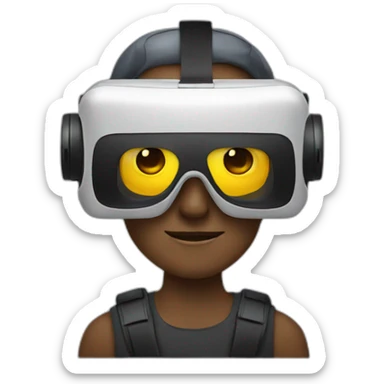 men wearing virtual reality glasses sticker
