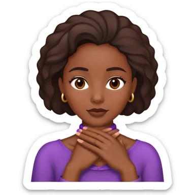 A African American lady with her hands around neck laying  sticker