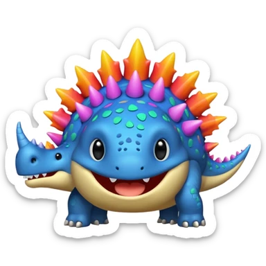 funny stegosaurus face with music notes funny  sticker